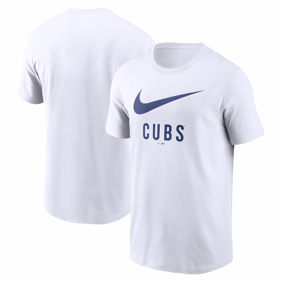 Men's Chicago Cubs Nike White Swoosh T-Shirt - SUjersey01