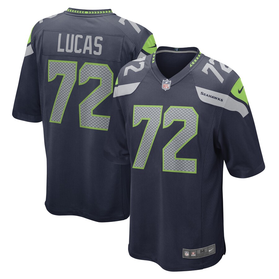 Men's Seattle Seahawks Abraham Lucas Nike College Navy Game Player Jersey - SUjersey01