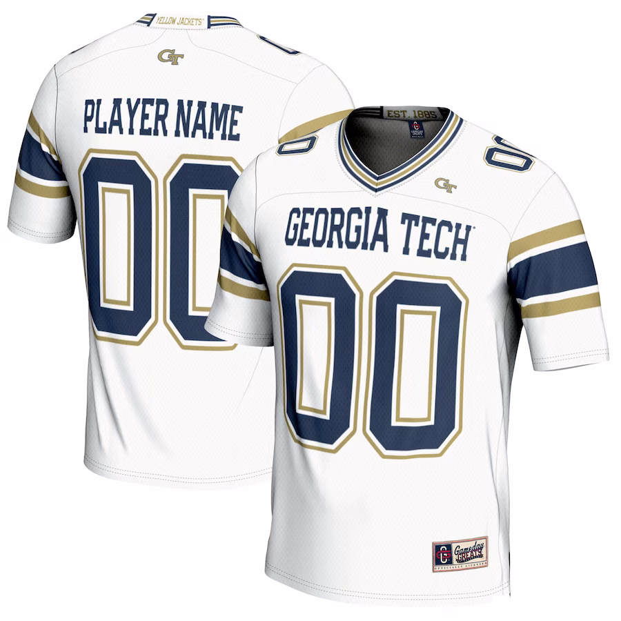 Georgia Tech Yellow Jackets GameDay Greats Youth NIL Pick-A-Player Football Jersey - White - SUjersey01