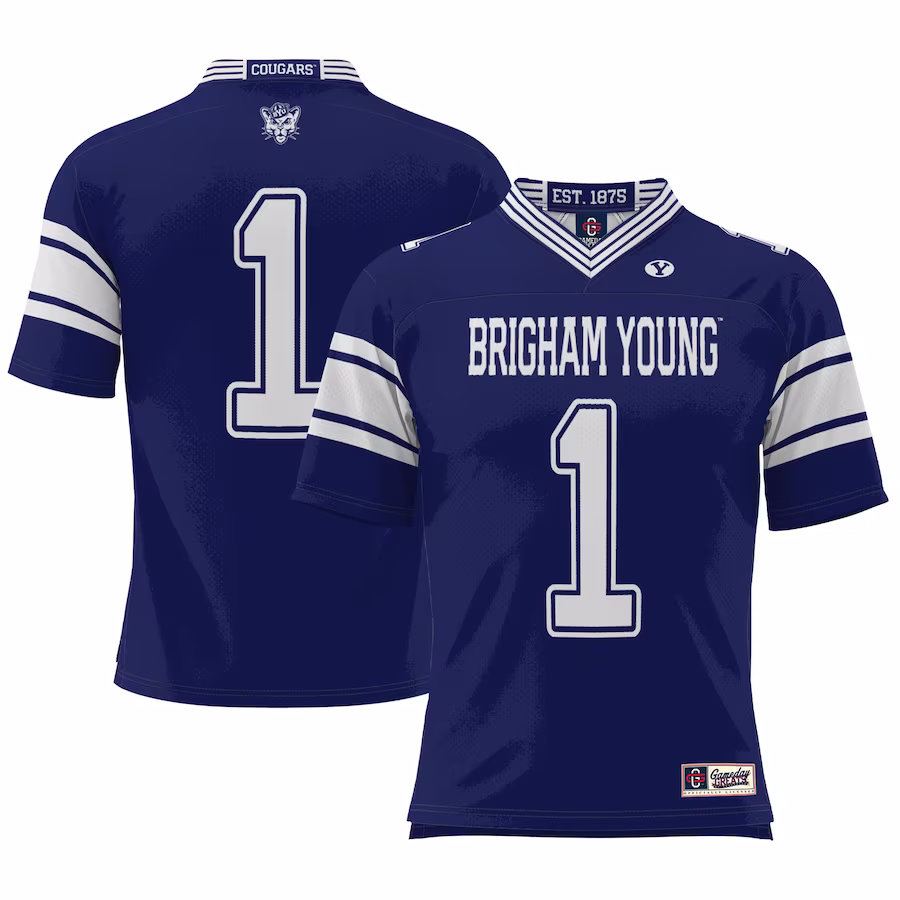 #1 BYU Cougars GameDay Greats Youth Football Jersey - Navy - SUjersey01