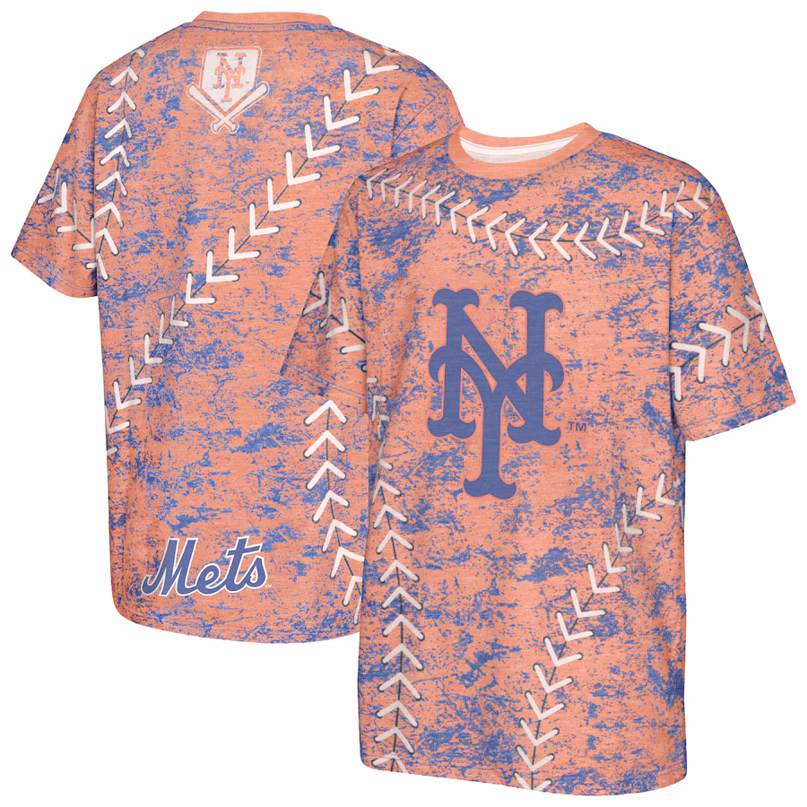 Youth New York Mets Orange Slide Score Bold T-Shirt - SUjersey01