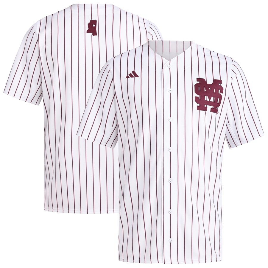 Men's adidas  White Mississippi State Bulldogs Replica Baseball Jersey - SUjersey01