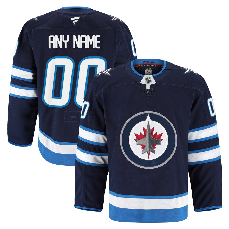 Men's Winnipeg Jets Fanatics Navy Home Authentic Pro Custom Jersey - SUjersey01