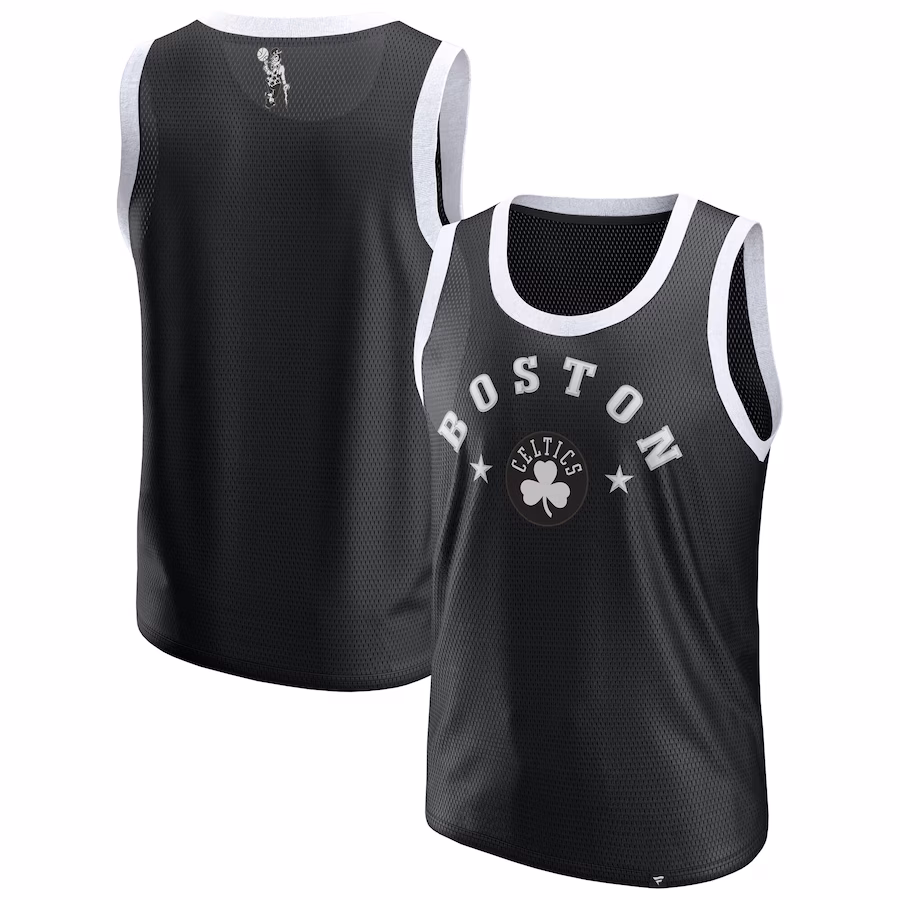 Men's Boston Celtics  Fanatics Black Mesh Tank Top - SUjersey01