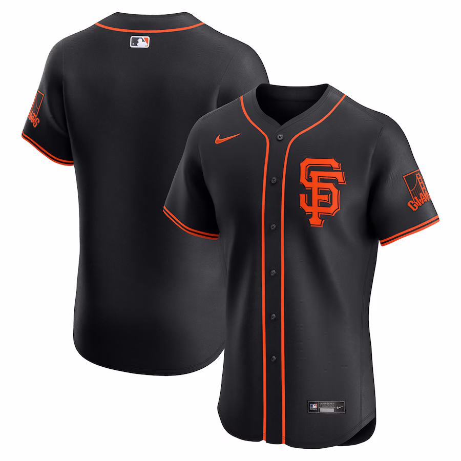 Men's San Francisco Giants Nike Black Alternate 2 Elite Jersey - SUjersey01