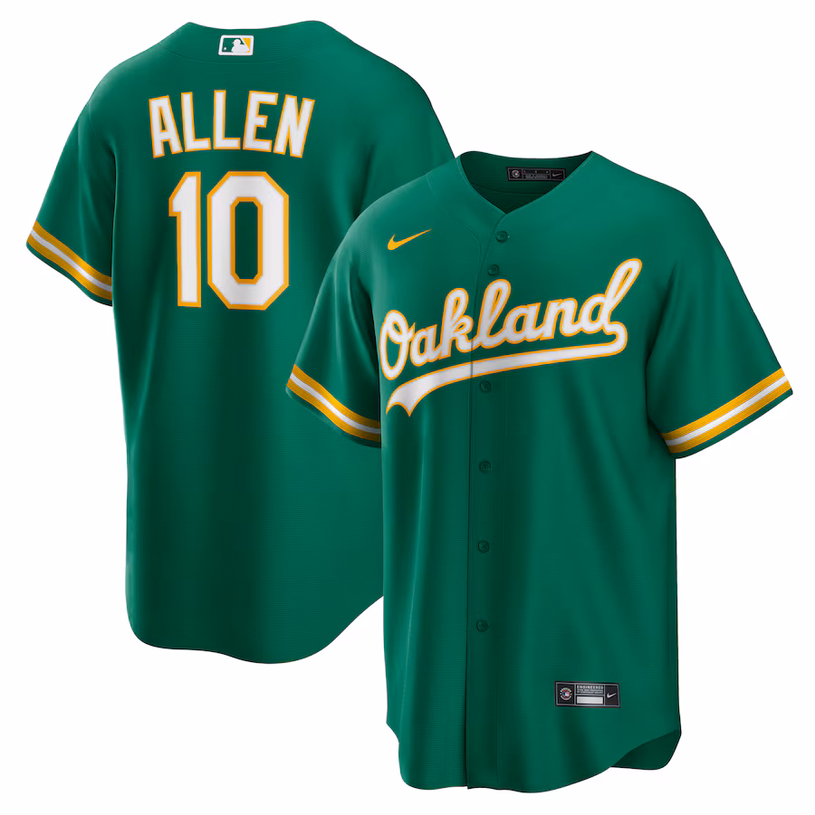 Men's Oakland Athletics Nick Allen Nike Kelly Green Alternate Replica Jersey - SUjersey01