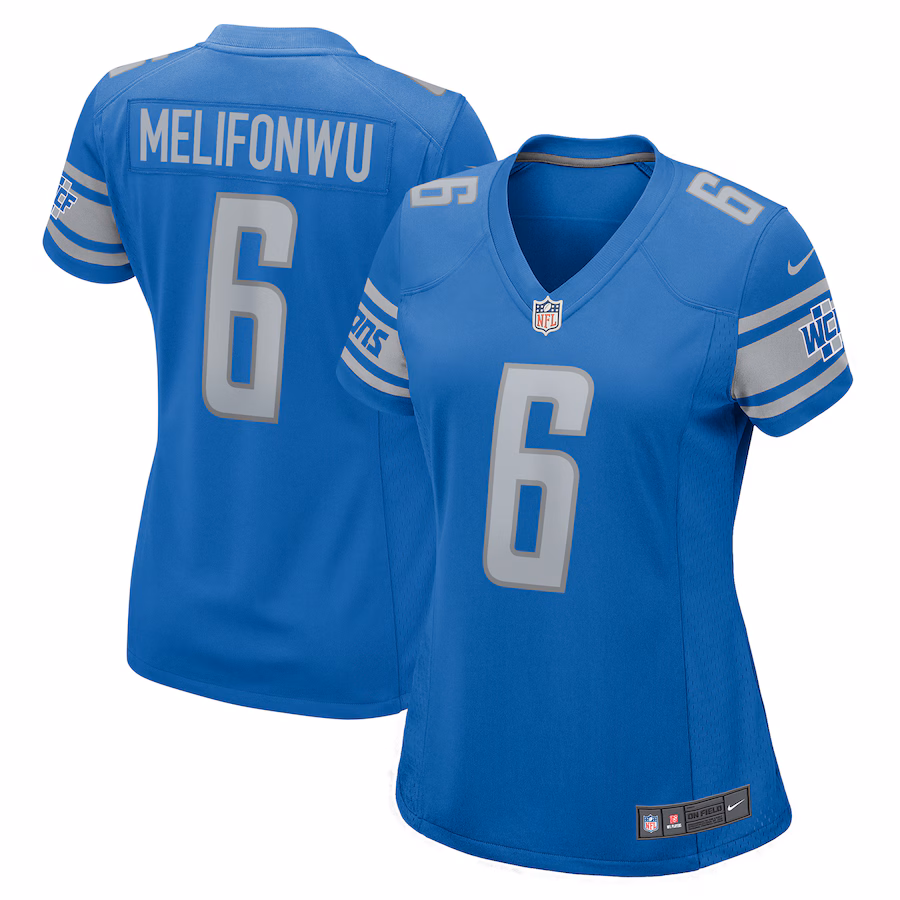 Women's Detroit Lions Ifeatu Melifonwu Nike  Blue Team Game Jersey - SUjersey01