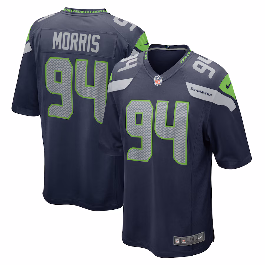 Men's Seattle Seahawks Mike Morris Nike College Navy  Game Jersey - SUjersey01