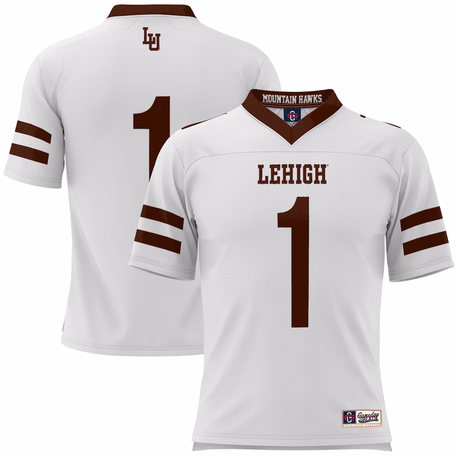 #1 Lehigh Mountain Hawks GameDay Greats Youth Football Jersey - White - SUjersey01