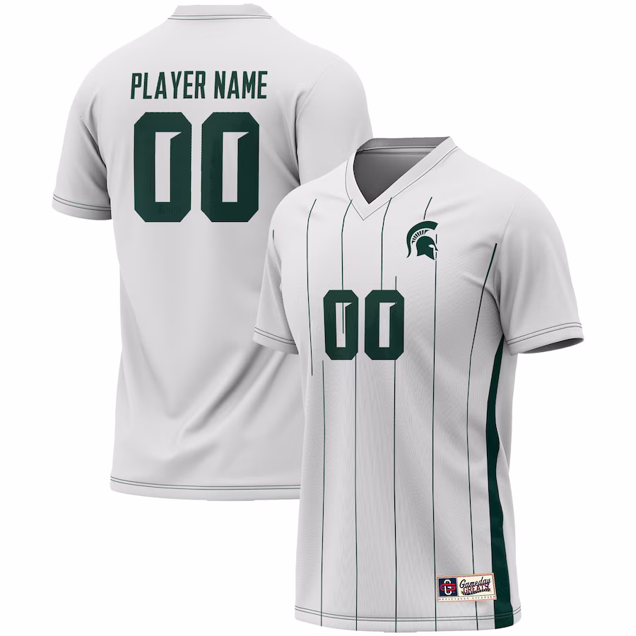 Michigan State Spartans GameDay Greats Youth Lightweight NIL Pick-A-Player Women's Soccer Jersey - White - SUjersey01