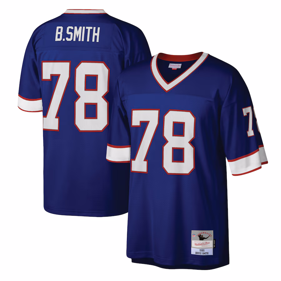 Men's Buffalo Bills Bruce Smith Mitchell & Ness Royal Legacy Replica Jersey - SUjersey01