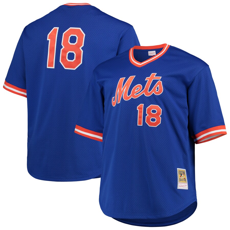 Men's New York Mets Darryl Strawberry Mitchell & Ness Royal Big & Tall Cooperstown Collection Mesh Batting Practice Jersey - SUjersey01