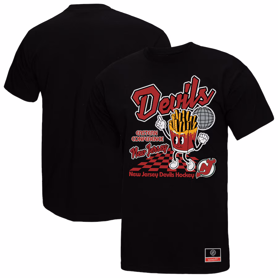 Men's New Jersey Devils Mitchell & Ness Black Local Food T-Shirt - SUjersey01