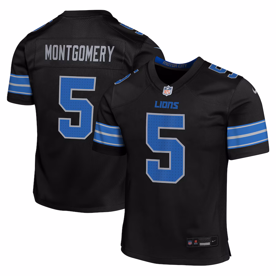 Youth Detroit Lions David Montgomery Nike Black Game Jersey - SUjersey01