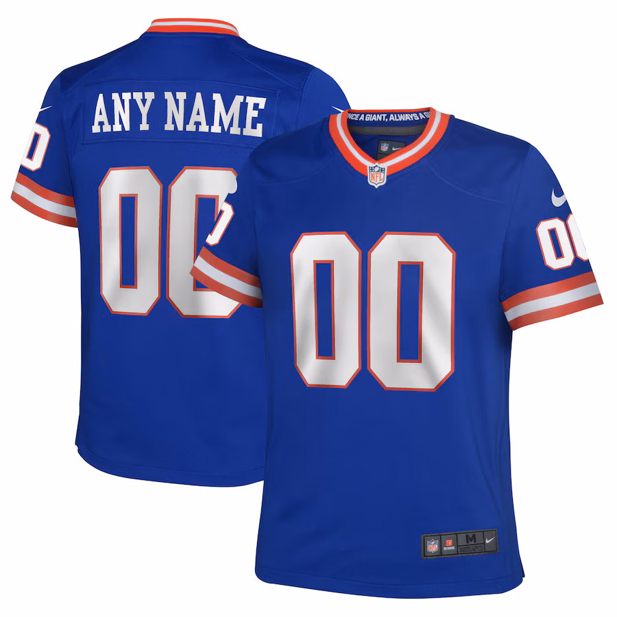 Youth New York Giants Nike Royal Classic Custom Game Jersey - SUjersey01