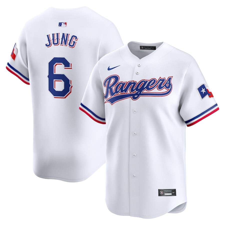 Men's Texas Rangers Josh Jung Nike White Home Limited Player Jersey - SUjersey01