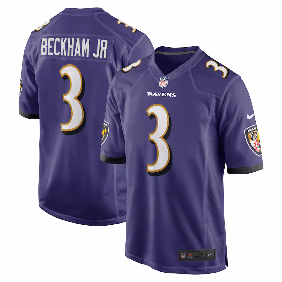 Men's Baltimore Ravens Odell Beckham Jr. Nike Purple Game Jersey - SUjersey01