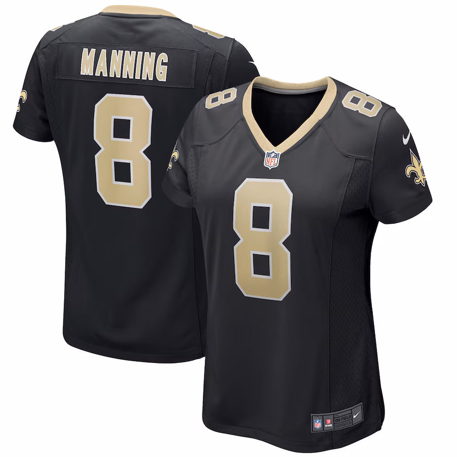 Women's New Orleans Saints Archie Manning Nike Black Game Retired Player Jersey - SUjersey01