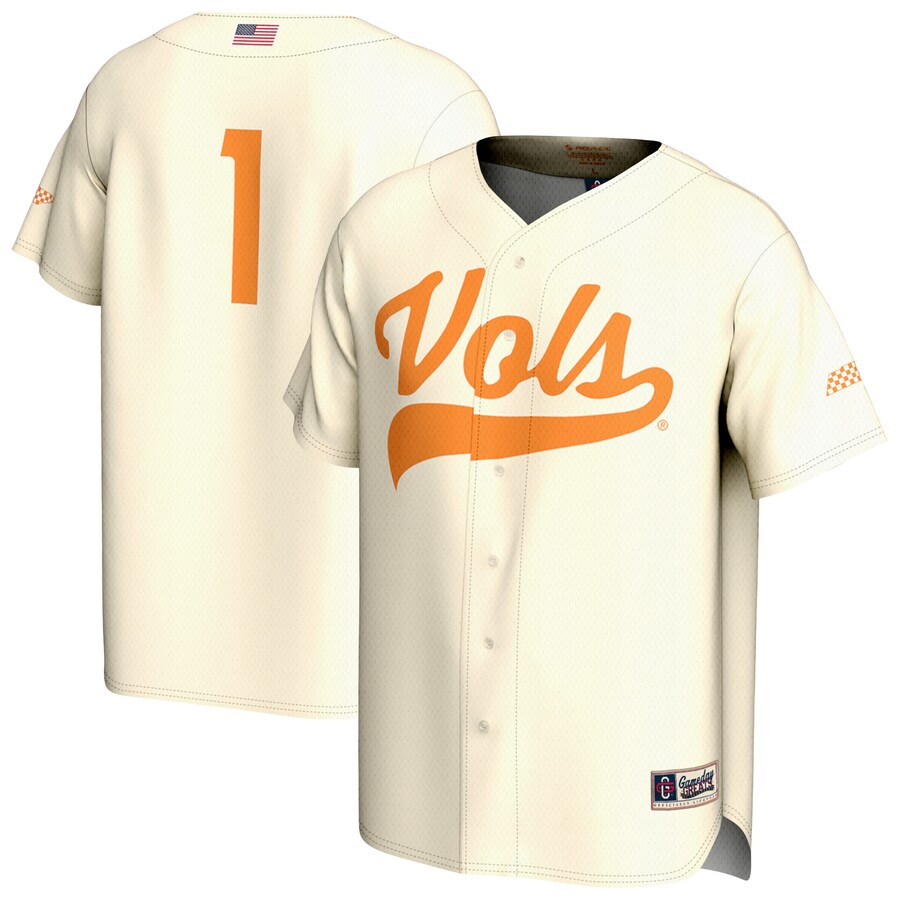 Youth GameDay Greats #1 Cream Tennessee Volunteers Lightweight Baseball Fashion Jersey - SUjersey01