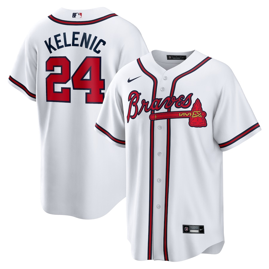Men's Atlanta Braves Jarred Kelenic Nike White Home Replica Jersey - SUjersey01