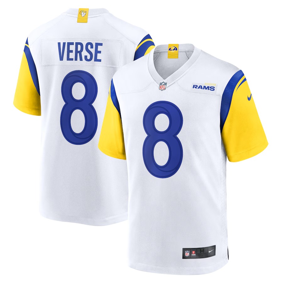 Men's Los Angeles Rams Jared Verse Nike  White  Game Jersey - SUjersey01