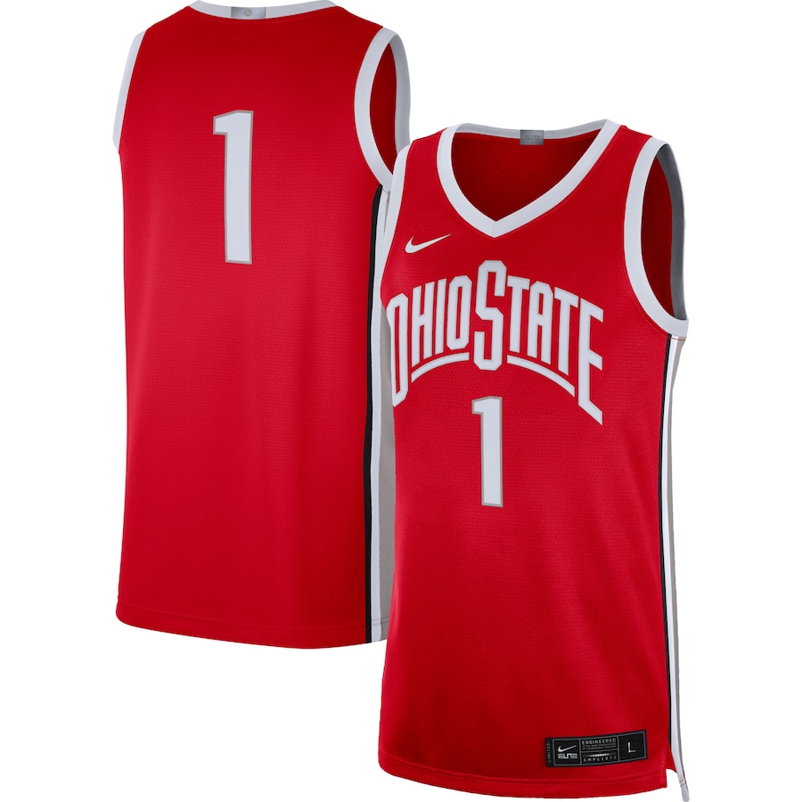 Men's Nike #1 Scarlet Ohio State Buckeyes Limited Basketball Jersey - SUjersey01