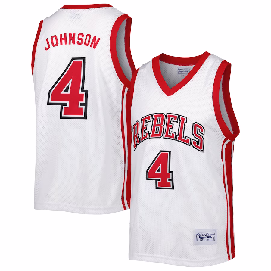 Larry Johnson UNLV Rebels Original Retro Brand Alumni Commemorative Replica Basketball Jersey - White - SUjersey01
