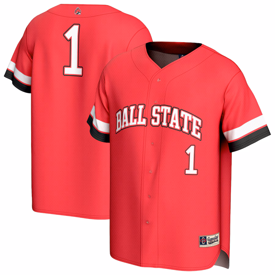Youth GameDay Greats #1 Cardinal Ball State Cardinals Lightweight Collegiate Baseball Fashion Jersey - SUjersey01