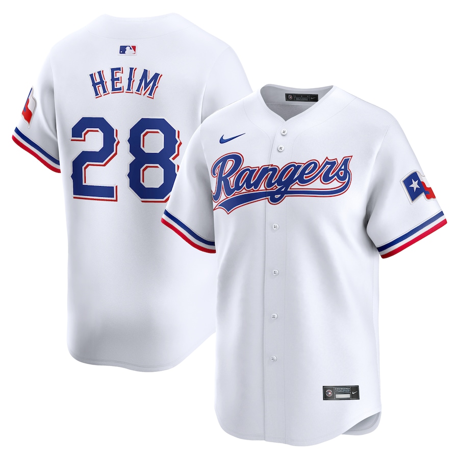 Men's Texas Rangers Jonah Heim Nike White Home Limited Player Jersey - SUjersey01