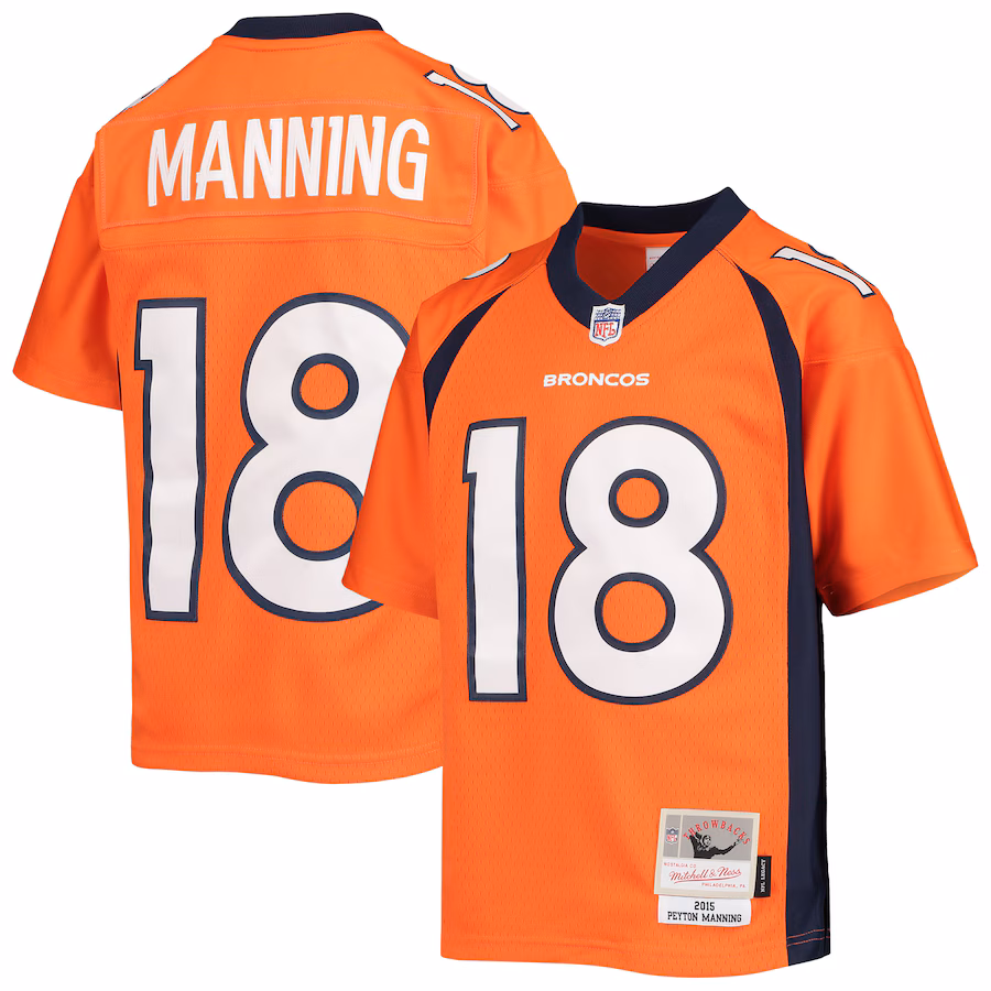 Youth Denver Broncos Peyton Manning Mitchell & Ness Orange 2015 Retired Player Legacy Jersey - SUjersey01