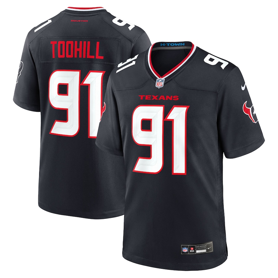Men's Houston Texans Casey Toohill Nike Navy Team Game Jersey - SUjersey01