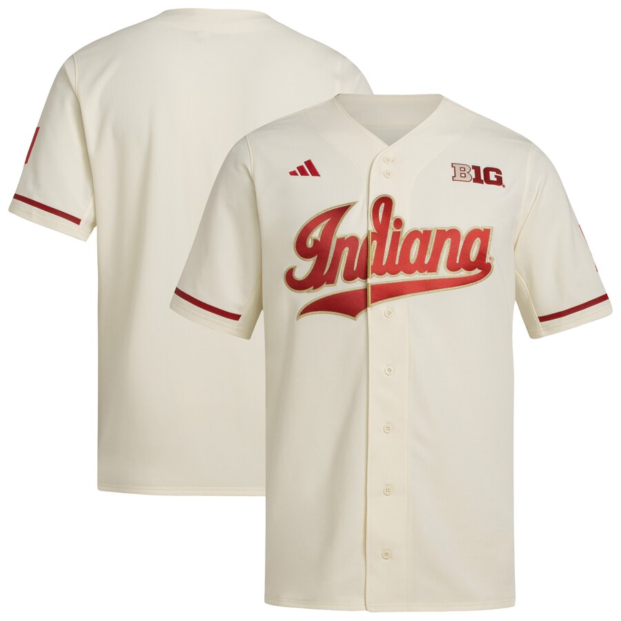 Men's adidas  Cream Indiana Hoosiers Replica Baseball Jersey - SUjersey01