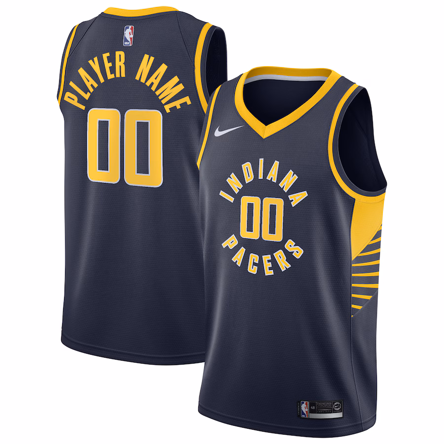Men's Indiana Pacers Nike Navy 2020/21 Swingman Custom Jersey - Icon Edition - SUjersey01