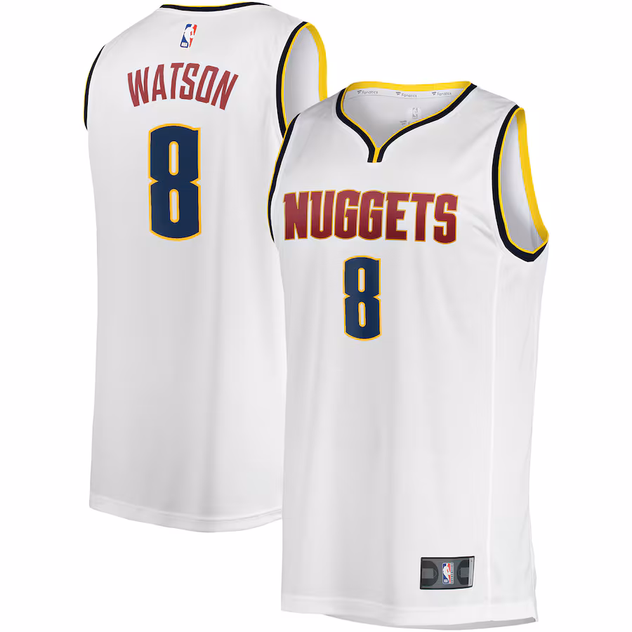 Men's Denver Nuggets Peyton Watson Fanatics White Fast Break Player Jersey - Association Edition - SUjersey01