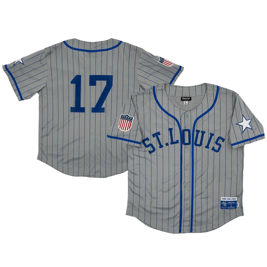 Men's St. Louis Stars #17 Rings & Crwns Gray Mesh Button-Down Replica Jersey - SUjersey01