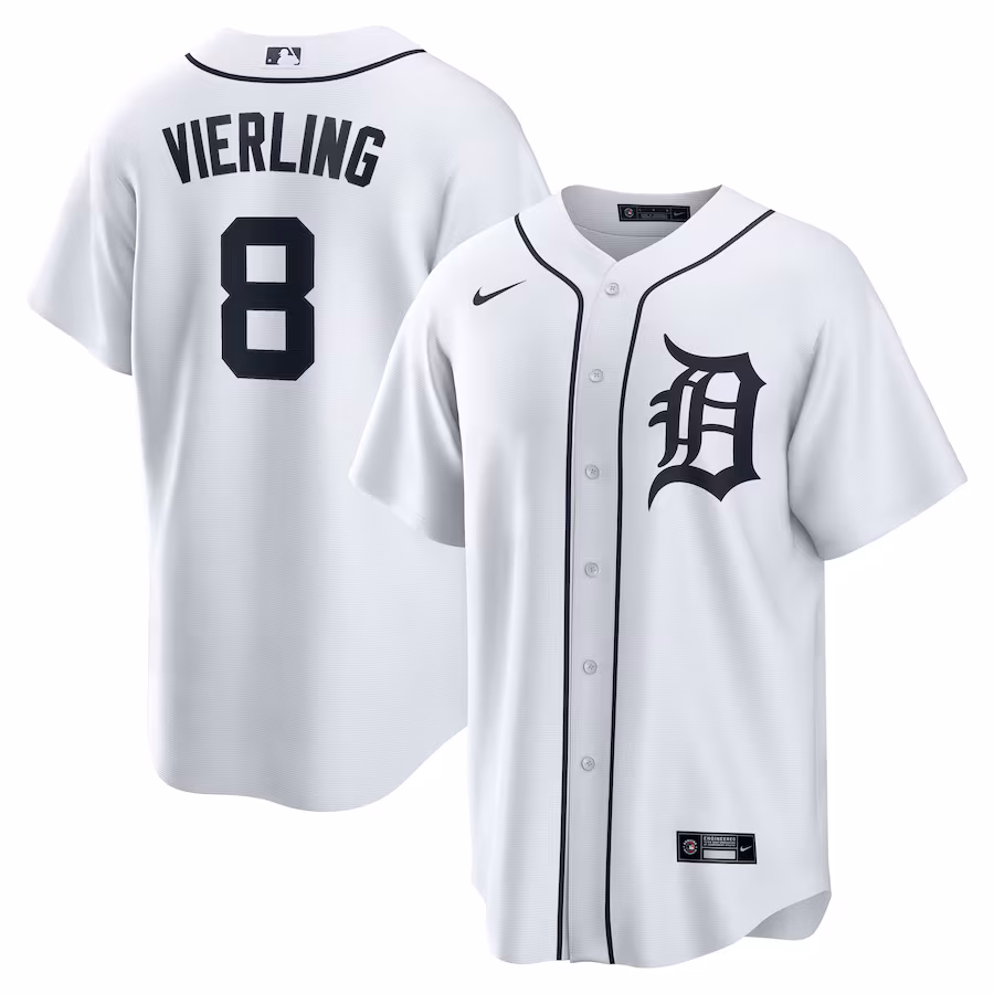 Men's Detroit Tigers Matt Vierling Nike White Home Replica Jersey - SUjersey01