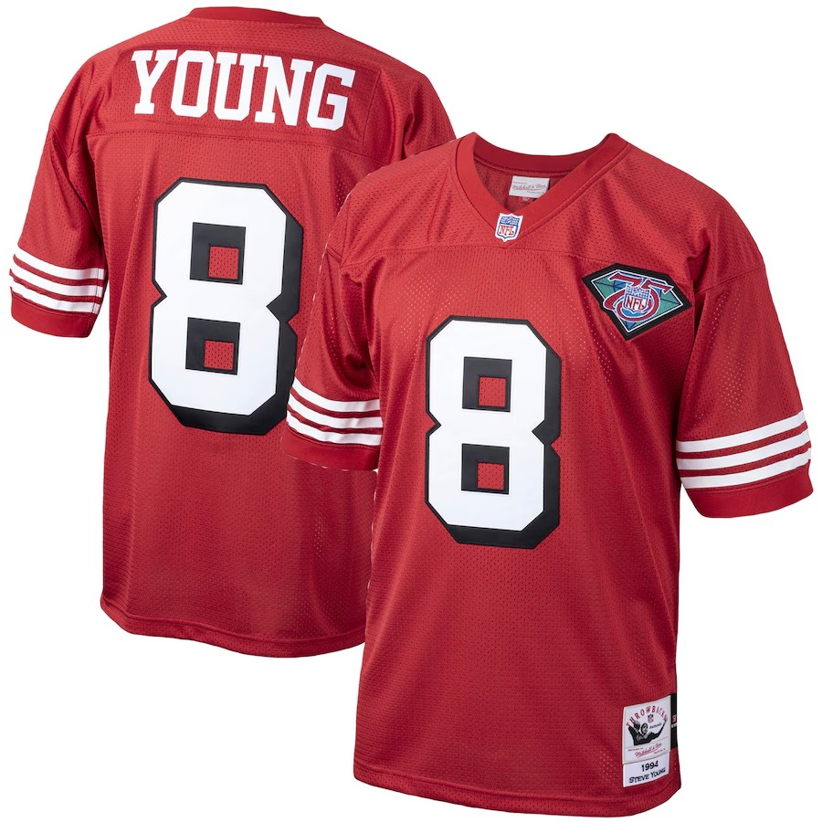 Men's San Francisco 49ers 1994 Steve Young Mitchell & Ness Scarlet Authentic Throwback Retired Player Jersey - SUjersey01