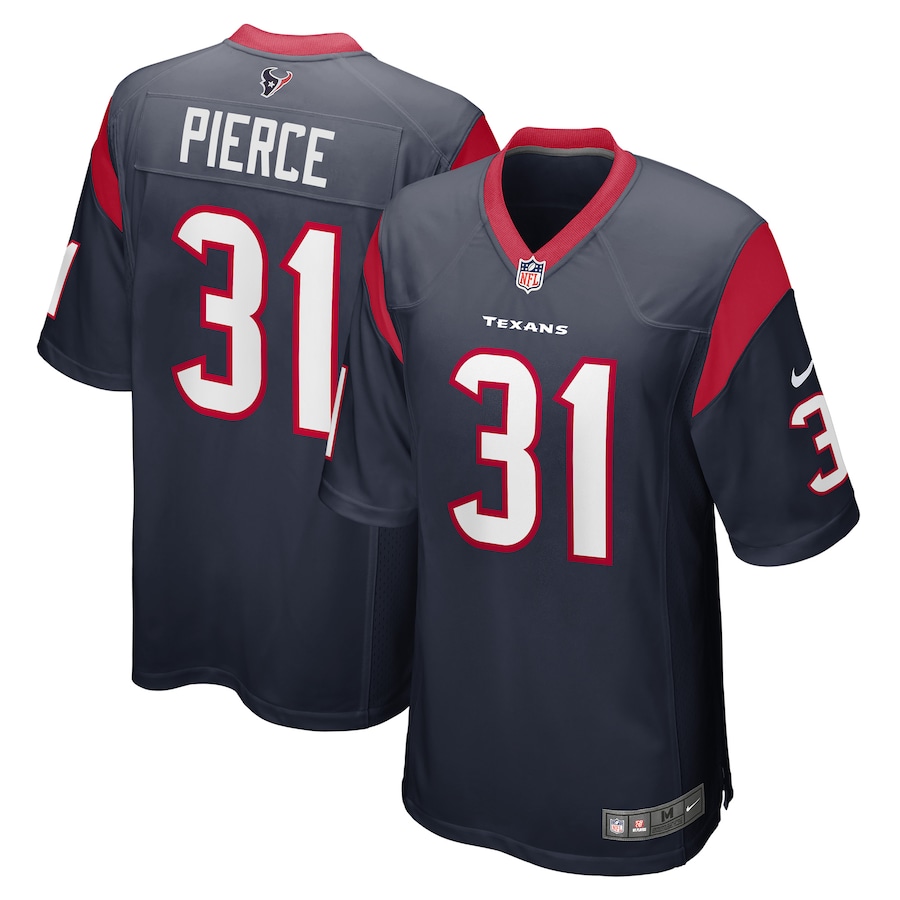 Men's Houston Texans Dameon Pierce Nike Navy Game Player Jersey - SUjersey01
