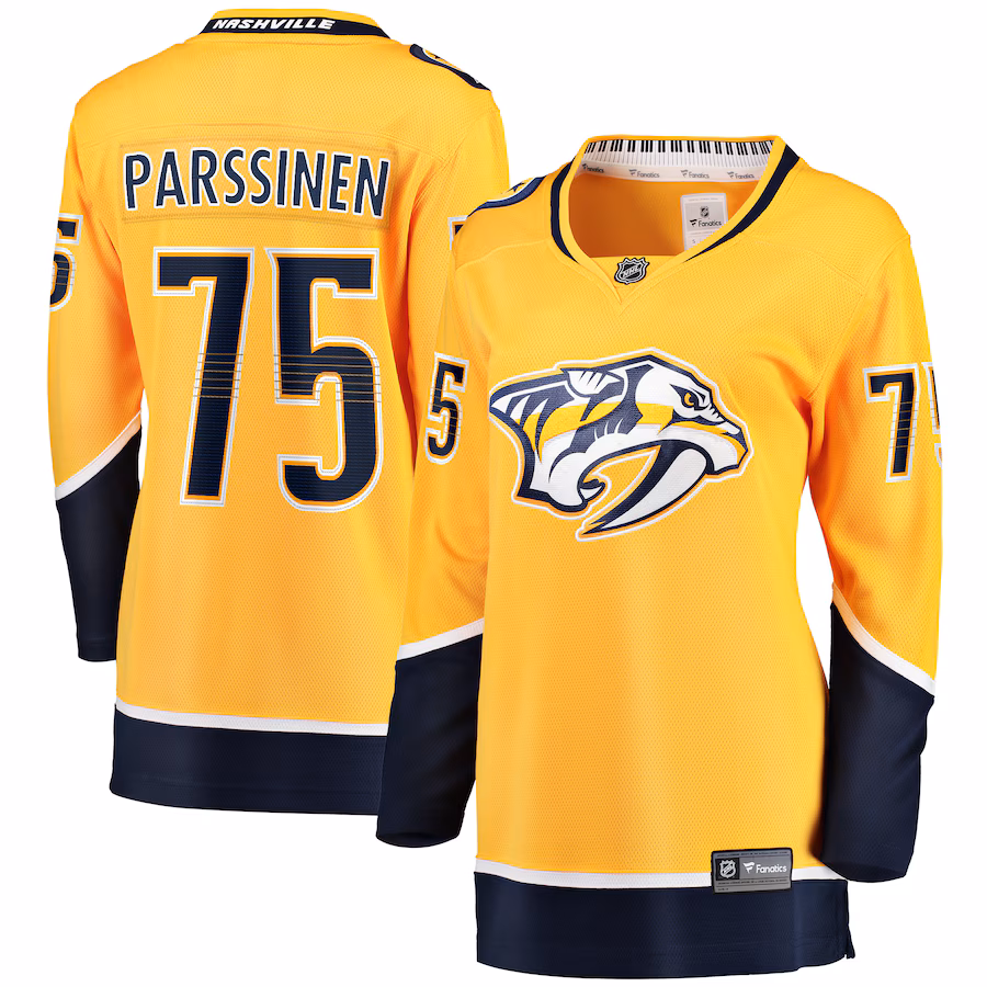 Women's Nashville Predators Juuso Parssinen Fanatics Gold Home Breakaway Player Jersey - SUjersey01