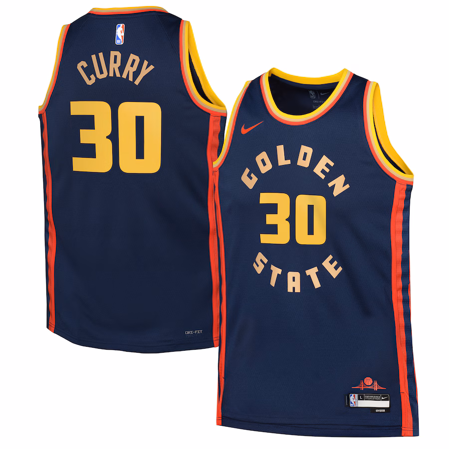 Youth Golden State Warriors Stephen Curry Nike Navy 2024/25 Swingman Player Jersey - City Edition - SUjersey01