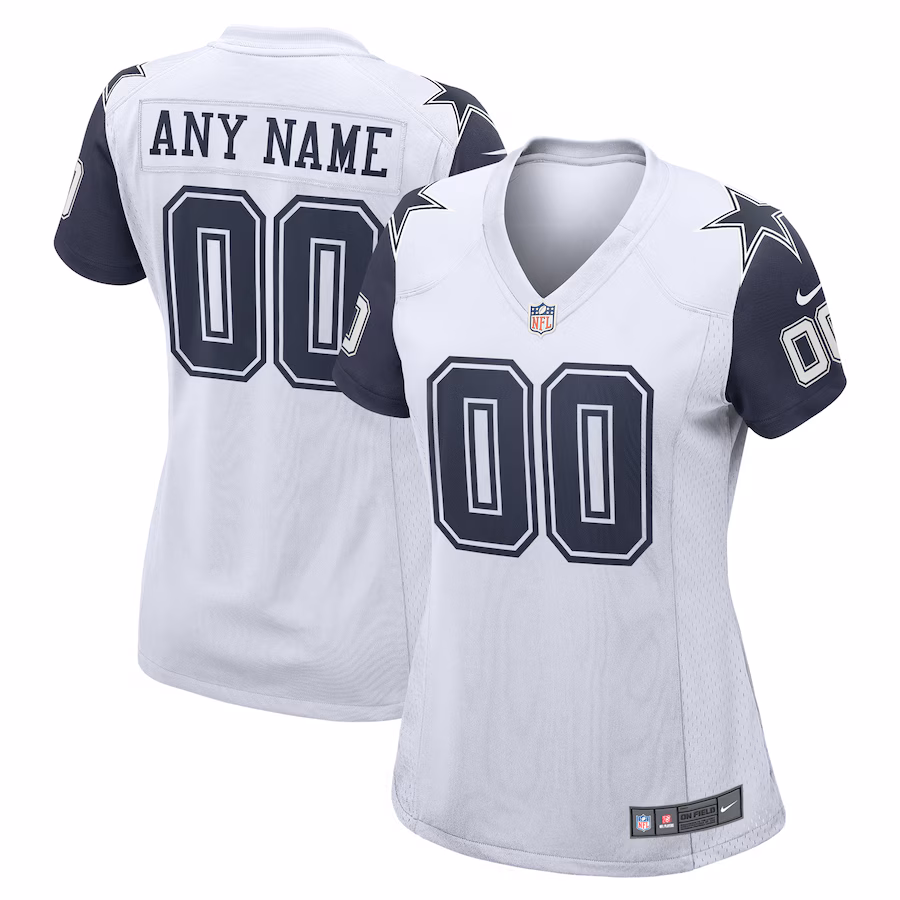 Women's Dallas Cowboys  Nike White Alternate Custom Game Jersey - SUjersey01