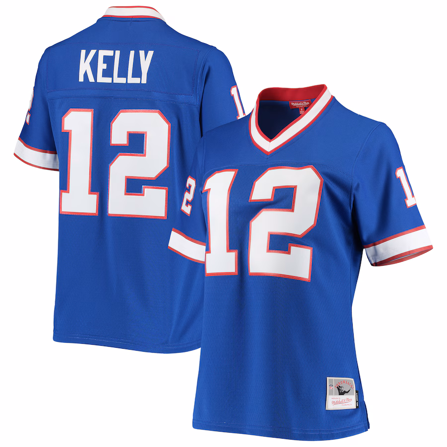 Women's Buffalo Bills Jim Kelly Mitchell & Ness Royal 1990 Legacy Replica Jersey - SUjersey01