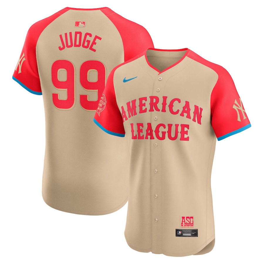 Men's American League Aaron Judge Nike Cream 2024 MLB All-Star Game Elite Player Jersey - SUjersey01