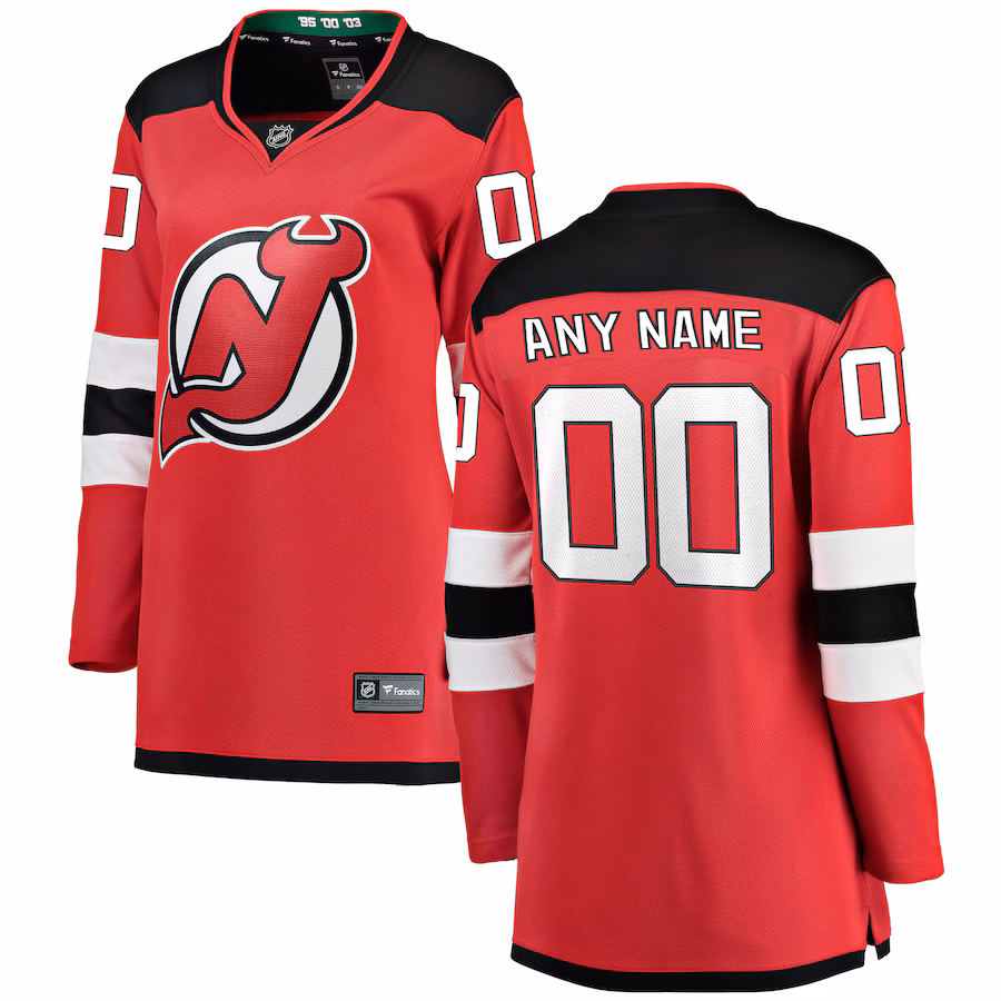 Women's New Jersey Devils Fanatics Red Home Breakaway Custom Jersey - SUjersey01