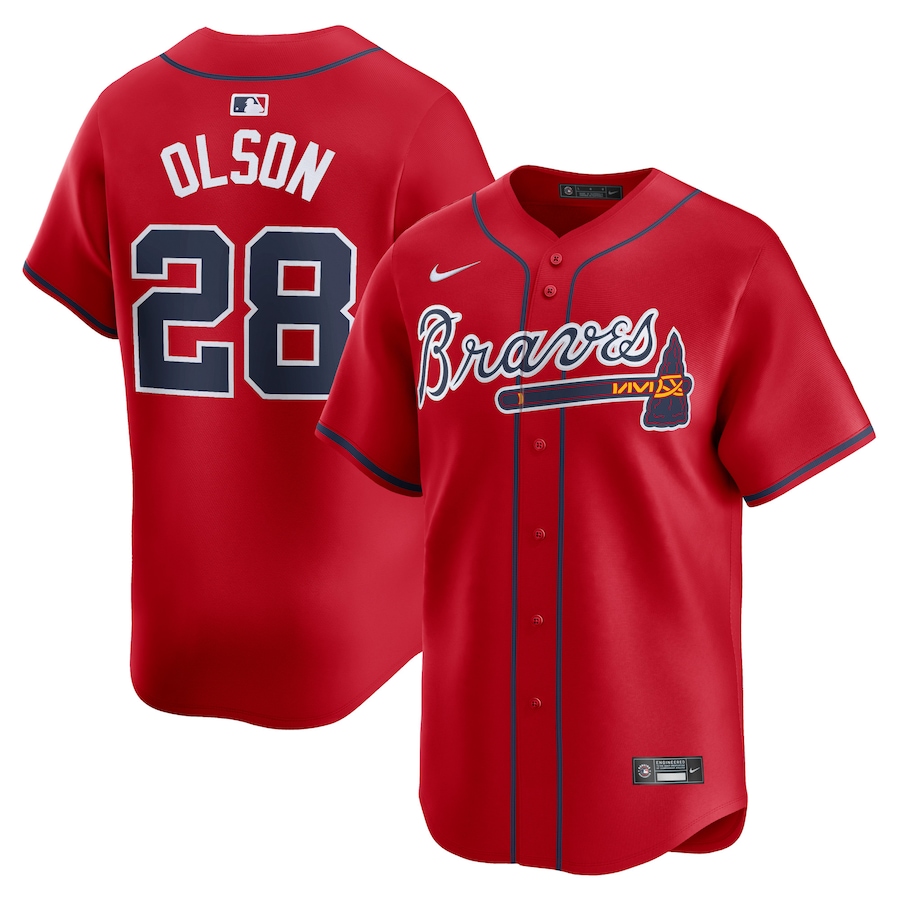 Men's Atlanta Braves Matt Olson Nike Red Alternate Limited Player Jersey - SUjersey01