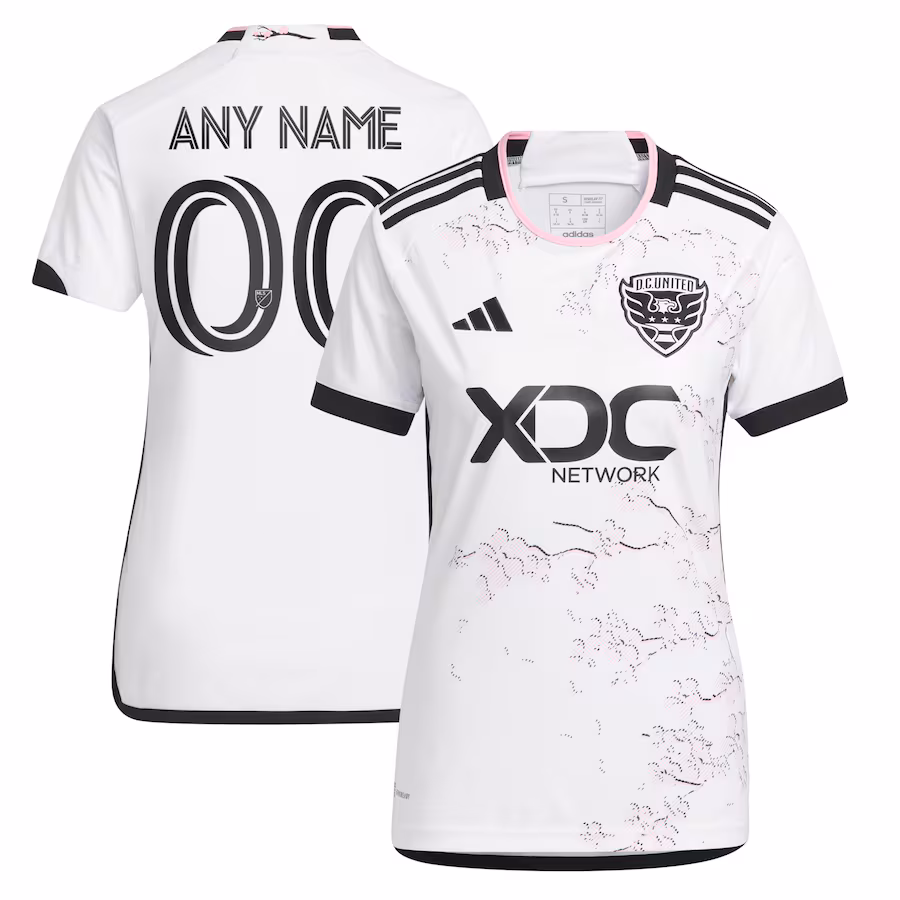 Women's D.C. United adidas White 2023 The Cherry Blossom Kit Replica Custom Jersey - SUjersey01