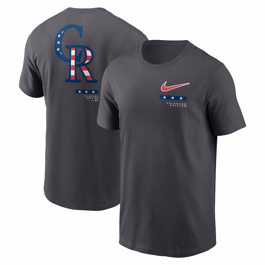 Men's Colorado Rockies Nike Anthracite Americana T-Shirt - SUjersey01