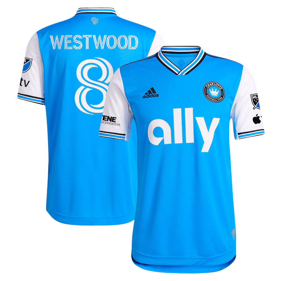 Men's Charlotte FC Ashley Westwood adidas Blue 2023 Newly Minted Authentic Player Jersey - SUjersey01