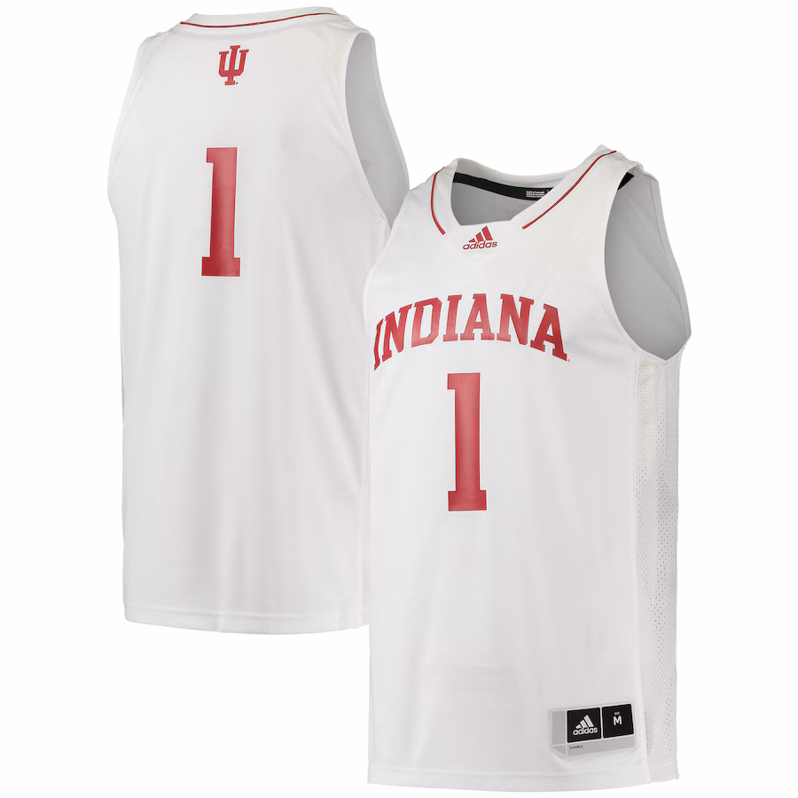 Men's adidas #1 White Indiana Hoosiers Swingman Team Basketball Jersey - SUjersey01