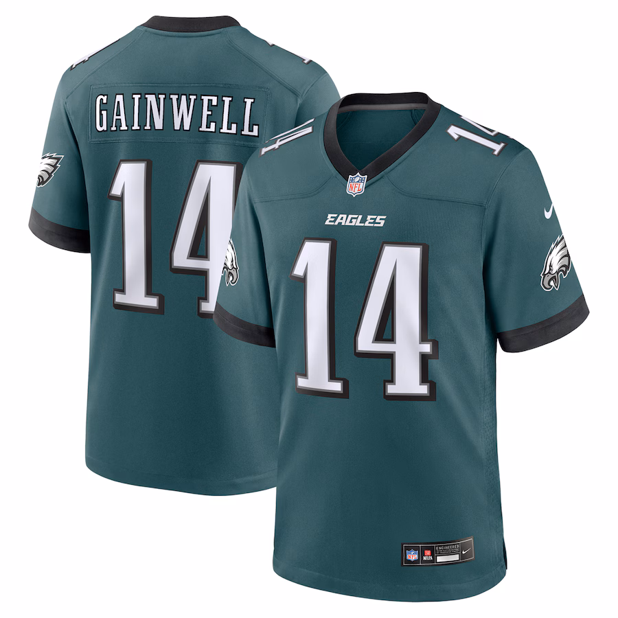 Men's Philadelphia Eagles Kenneth Gainwell Nike Midnight Green Team Game Jersey - SUjersey01